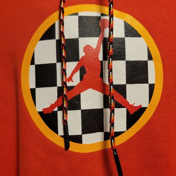 Nike Air Jordan DNA Pullover Fleece Hoodie Orange Size M CV2784-673 - Picture 9 of 10